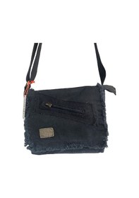 Resim Old Cotton Cargo Vintage Salaş Orta Boy Unisex Günlük Çapraz Postacı Tablet Çantası M 32 Cm X 27 Cm Siyah 