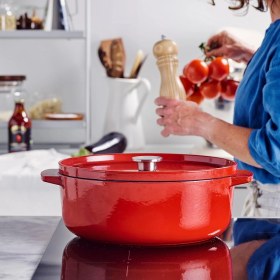 Resim Kitchenaid Cast Iron 30 Cm/5,6 L Oval Kapaklı Tencere, Kaliteli, Sağlam ve Uzun Ömürlü, Kızartma, Kı 