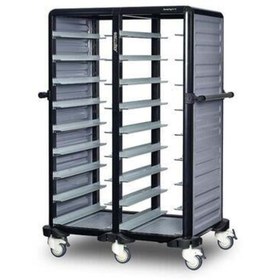 Resim Gastrolley İkili Termo Tepsi Arabası, 9 + 9 Tepsi Kapasiteli, 2 Yanı Kapalı 101 x 71 x 149 (cm) 