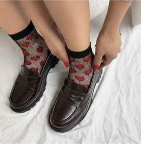 Resim BARAK SHOES Kadın Yüksek Kaymaz Taban Oxford Loafer Ayakkabı 