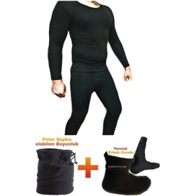 Resim Termal Içlik Seti Alt Üst Içlik Boyunluk Bere Eldiven Çorap Karışık 