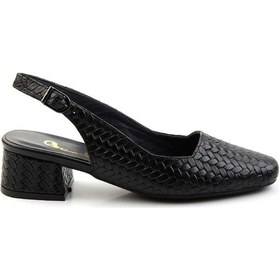 Resim Siyah Leather Kadın Klasik Topuklu Ayakkabı K01531252216 Siyah 