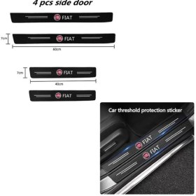 Resim ORCO ELEKTRIC ( 4xadet ) 1 Set Karbon Fiber Deri Çıkartma Kapı Eşiği Şeridi Fıat 