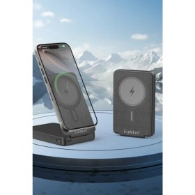 Resim Earldom PD59 10.000 mAh 20W Kablosuz + Type-C Hızlı Şarj Powerbank & Stand | MagSafe Uyumlu Siyah 