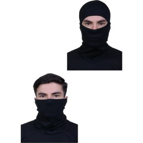Resim E-Taktik Siyah Kar Maskesi ve ipsiz Boyunluk Bere Seti 