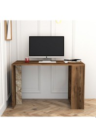 Resim Variant Variant Lima Çalışma Masası - Ceviz / Beyaz Mermer Ceviz 