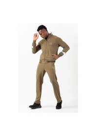 Resim Maraton Sportswear Comfort Erkek Dik Yaka Düz Paça Reglan Kol Basic Haki Eşofman Takımı 22315-haki Haki 