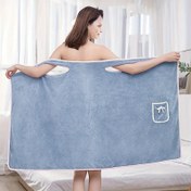 Resim Yetişkinler için Kurdeleli Giyilebilir Hamam Havlusu Etek - 1 Adet Emici Mikrofiber Mercan Polar Banyosu Sarma, Çabuk Kuruyan, Dökülmeyen, Banyo Aksesuarları, Yağsız, Pil Gerektirmez 