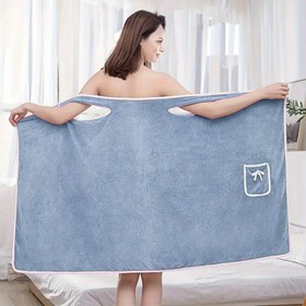 Resim Yetişkinler için Kurdeleli Giyilebilir Hamam Havlusu Etek - 1 Adet Emici Mikrofiber Mercan Polar Banyosu Sarma, Çabuk Kuruyan, Dökülmeyen, Banyo Aksesuarları, Yağsız, Pil Gerektirmez 