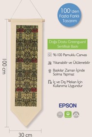 Resim William Morisse Duvar Halısı, Sanat Serisi Dekor, 100cm Kanvas Flama Askılı Duvar Örtüsü NO:707 - Renkli - 20 / 30 x 100 