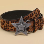 Resim 1 adet Kadın Leopar Desenli Kemer - Retro Tarzı PU Yumuşak Kayış Günlük Geziler & Partiler İçin, Günlük Kıyafet İçin Şık Aksesuar 