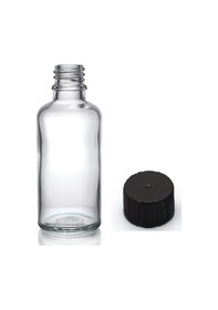 Resim 30ml Şeffaf Şişe Düz Kapaklı, 24 Adet, Cam Şişe, Esans Şişesi, Yağ Şişesi, Kozmetik Şişesi 