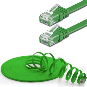 Resim IRENIS CAT6 Yassı Ethernet (Network, LAN) Kablosu, Yeşil, 1 metre 