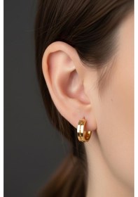 Resim Çgk Çiğdem Gürel Kuyumculuk 14 Ayar Ajda 2 Sıra Altın Küpe Yaldız 