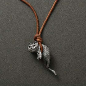 Resim Çiftler İçin Yeni Retro Kedi Kolyesi - Sevimli ve Şık Sevgililer Günü Hediyesi 
