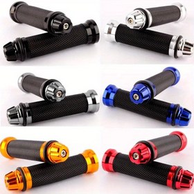 Resim 1 Çift Premium Silikon Motosiklet Gidon Sapları - 7/8" Uyum, Kaymaz Jel Kauçuk CNC İşlenmiş Alüminyum Uçlar ile 6 Canlı Renklerde Aprilia, Victory, HONDA, SUZUKI, Kawasaki, Yamaha, BMW, Ducati için 