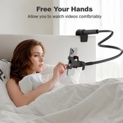 Resim Evrensel 360 derece esnek telefon tutucu masa ve yatak çerçevesine monte edilebilir. Uzun kollu kelepçe 3.5 ile 17.02 cm arası mobil cihazlar için uygundur. Araba, ev kullanımı ve yatağın başı ile masada telefon tutucuya uygun 