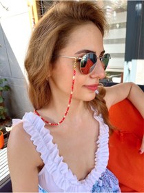 Resim dbtasarım Inci Ve Kristal Boncuklu Gözlük Ipi 