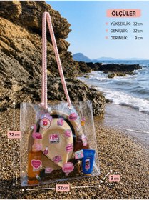 Resim 4nio Şeffaf Plaj Kol Çantası Pink 