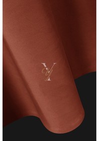 Resim İpek Kadife Fon Perde V-21 Kiremit Kiremit 