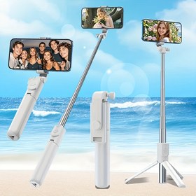 Resim Kendinden Uzayan Selfie Çubuğu, Kablosuz Kumandalı ve Tripodlu Portatif Hafif Selfie Çubuğu, iPhone 15 14 13 12 Pro Xs Max X 8Plus, Samsung Akıllı Telefonlar ve Daha Fazlası ile Uyumlu 