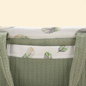 Resim Bebek Bakım Çantası - Koyu Yeşil Örgü - Yeşil Tüy 