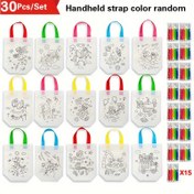 Resim 30 adet DIY Doodle Paketleme Kutusu ve Renkli Kalemler - Kızlar için Aile Partileri, Noel ve Yeni Yıl Hediyeleri için El Yapımı Boyama Malzemeleri 