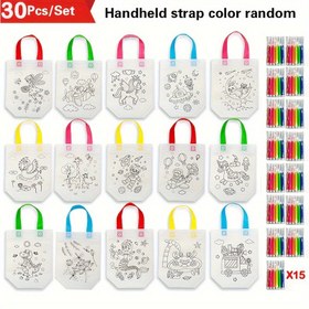 Resim 30 adet DIY Doodle Paketleme Kutusu ve Renkli Kalemler - Kızlar için Aile Partileri, Noel ve Yeni Yıl Hediyeleri için El Yapımı Boyama Malzemeleri 