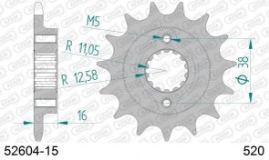 Resim DUCATI SCRAMLER 800 / 696/796 MONSTER ÇELİK ÖN DİŞLİ #520 Afam