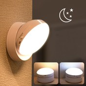 Resim LED Hareket Sensörlü Dönen Gece Lambası, 360° Dönebilen, Manyetik Duvar Lambası, İnsan Vücudu Sensörlü Çift Amaçlı Enerji Tasarruflu Duvar Lambası, USB Şarj Edilebilir, Yatak Odası, RV, Koridor İç Aydınlatma, Yatak Odası Gece Lambası | Hareket Aktive Lamba | Manyetik Taban Lambası, Yatak Odası için LED Işıklar 