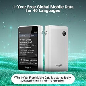 Resim Fluentalk Timekettle T1 Mini Tercüman Cihazı Wi-Fi Gerektirmez - Beyaz 