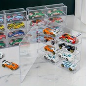 Resim 1:64 Ölçekli ve Matchbox Araba Modeli Şeffaf Sergi Kutusu, Çok Bölmeli Spor Araba Depolama Düzenleyici Raf 