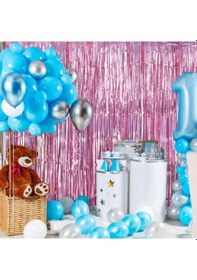 Resim Büro Ev Ofis Etkinliği İçin Golden Rose Metalize Parlak Saçaklı Arka Fon Perde Diğer 