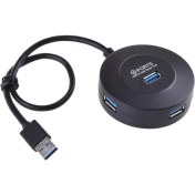 Resim Netdünya 4 Port USB 3.0 USB Çoklayıcı Hub Yuvarlak Siyah 