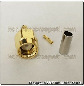 Resim Rp Sma Erkek Sıkmalı Crimp Kablo Konnektörü Rg316 Rg174 Lmr100 