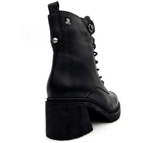 Resim Venüs 2552502 Kadın Hakiki Deri Kalın Topuk Bağcıklı Kısa Bot Siyah 