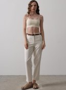 Resim Genel Markalar eyesof Kemerli Havuç Pantolon - Ekru 