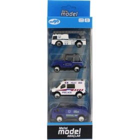 Resim 4'lü Die Cast Polis Seti 