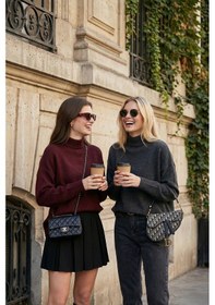 Resim Lela Oversize Fit Balıkçı Yaka Yumuşak Dokulu 2'Li Paket Triko Bayan Kazak 680Kz00469S2 Antrasit-Bordo 