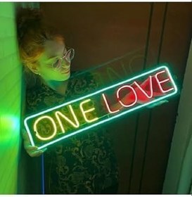 Resim dekoraven One Love Neon Dekoratif Led Işık Tabela, loveone 