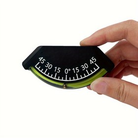 Resim 45°-0°-45° Açı Ölçüm Aracı - Tekne, Araç ve Endüstriyel Kullanım için Çift Ölçekli Eğimölçer - Yeşil İşaretli Siyah, Dayanıklı Hassas Stabilite Test Cihazı 