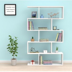 Resim Kenzlife kitaplık firuze 150*090*20 byz duvar rafı 