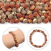 Resim 100 Adet DIY Boncuk/Retro/Akrilik/Ahşap Görünümlü/Boncuk Malzemeleri/Bileklik Aksesuarları/Yeni Başlayanlar İçin Ayarlanabilir Boncuklar, El İşi Boncukları, Takı Yapımı, Dokulu Boncuklar, Yüksek Kaliteli Boncuklar, Bohem Tarzı, El Yapımı Aksesuarlar, Hobi Tutkunları için El Sanatları Boncukları 