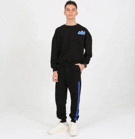 Resim Marions Erkek Çocuk The Air Yazı Detaylı 2 İplik Sweatshirt-15234 Siyah 