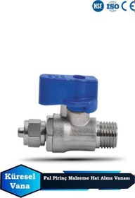 Resim Su Arıtma Cihazları Için Metal Pirinç Malzeme Mini Hat Alma Vanası Küresel Vana 