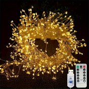 Resim İç Mekan Noel LED Havai Fişek Peri Işıkları, LED Tatil Işıkları, 8 Yanıp Sönen Modlar, Uzaktan Kumandalı, 50 adet/100 adet LED Peri Işıklar, Düğün, Parti ve Yatak Odası Dekorasyonu için Uygun 