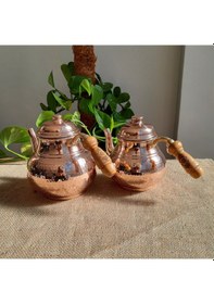Resim 1 mm Kalın Middle Dövme Bakır Çaydanlık 