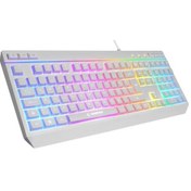 Resim Rampage Km-r57 Beyaz Rgb Aydınlatmalı Q Oyuncu Multmedia Klavye Ve 12800 Dpı Mouse Gaming Set Lazer 