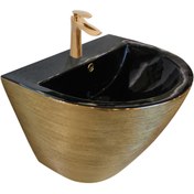 Resim Paluci Twist Black Rose Gold Monoblock Lavabo 