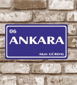 Resim Kişiye Özel Dekoratif Metal Plaka Ankara 06 Retro Poster (29X15) 